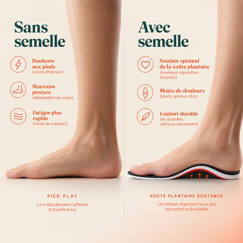 Semelle Confort Semelia – vue détaillée du soutien de la voûte plantaire