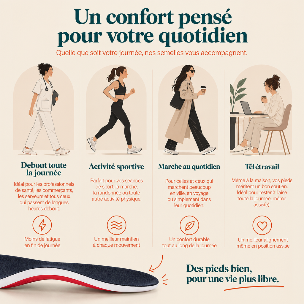 Semelle Confort Semelia – 2 tailles : 35-40 et 41-45, avec repères de découpe
